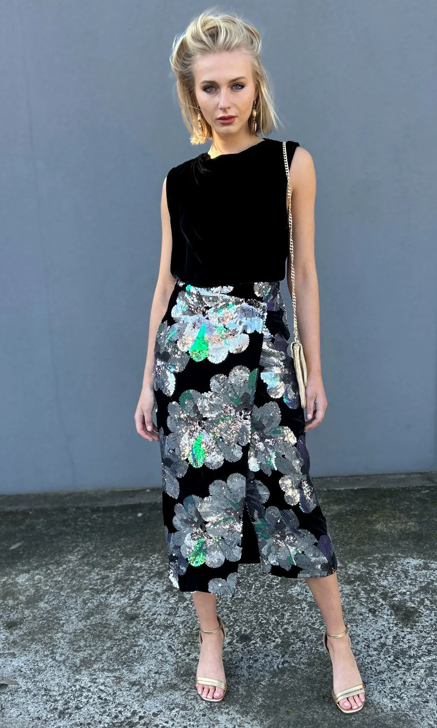 Sabina Musayev Kemi Velvet / Sequin Skirt