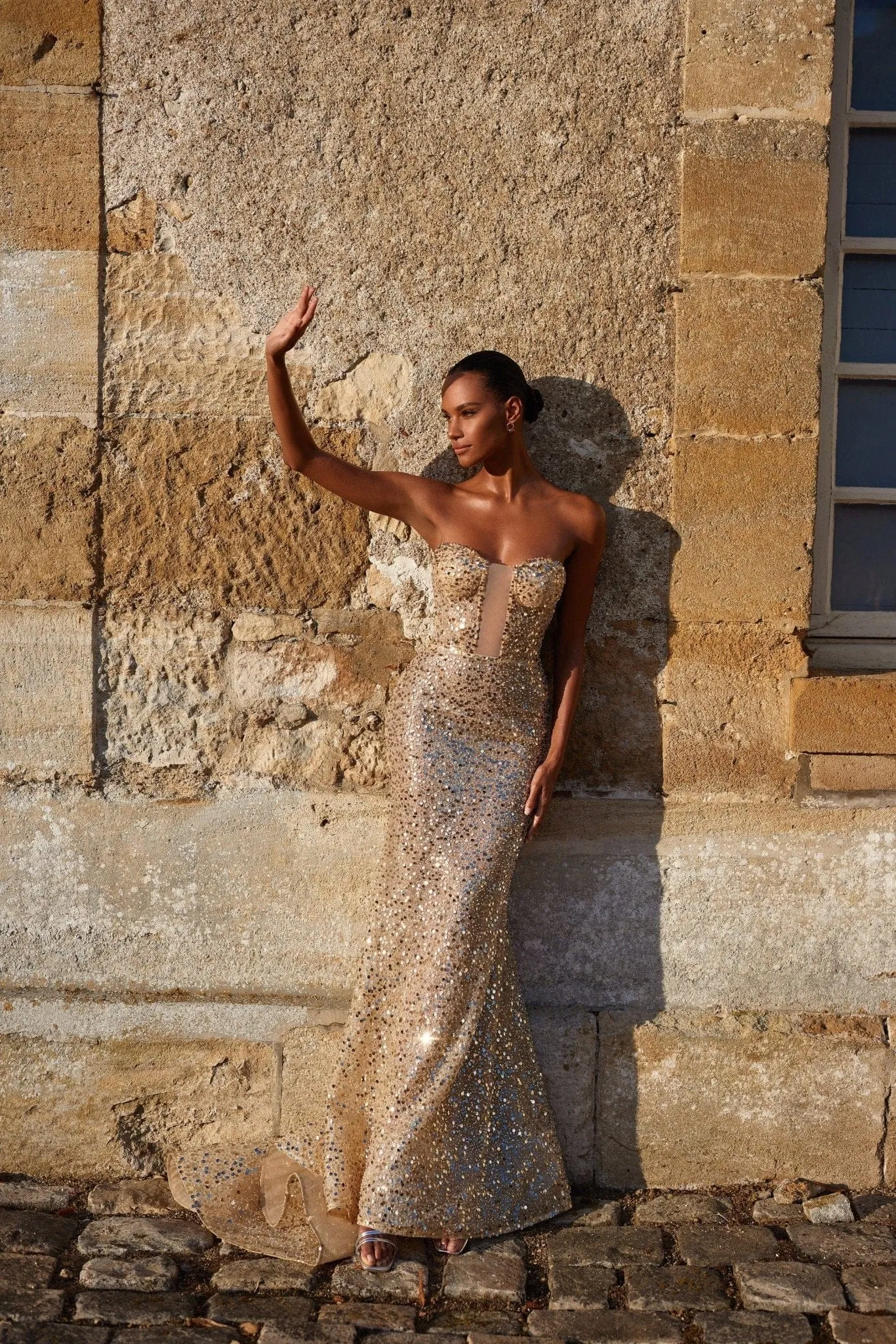 Stunning Gold Sequin Maxi Dress - Showstopper Edition