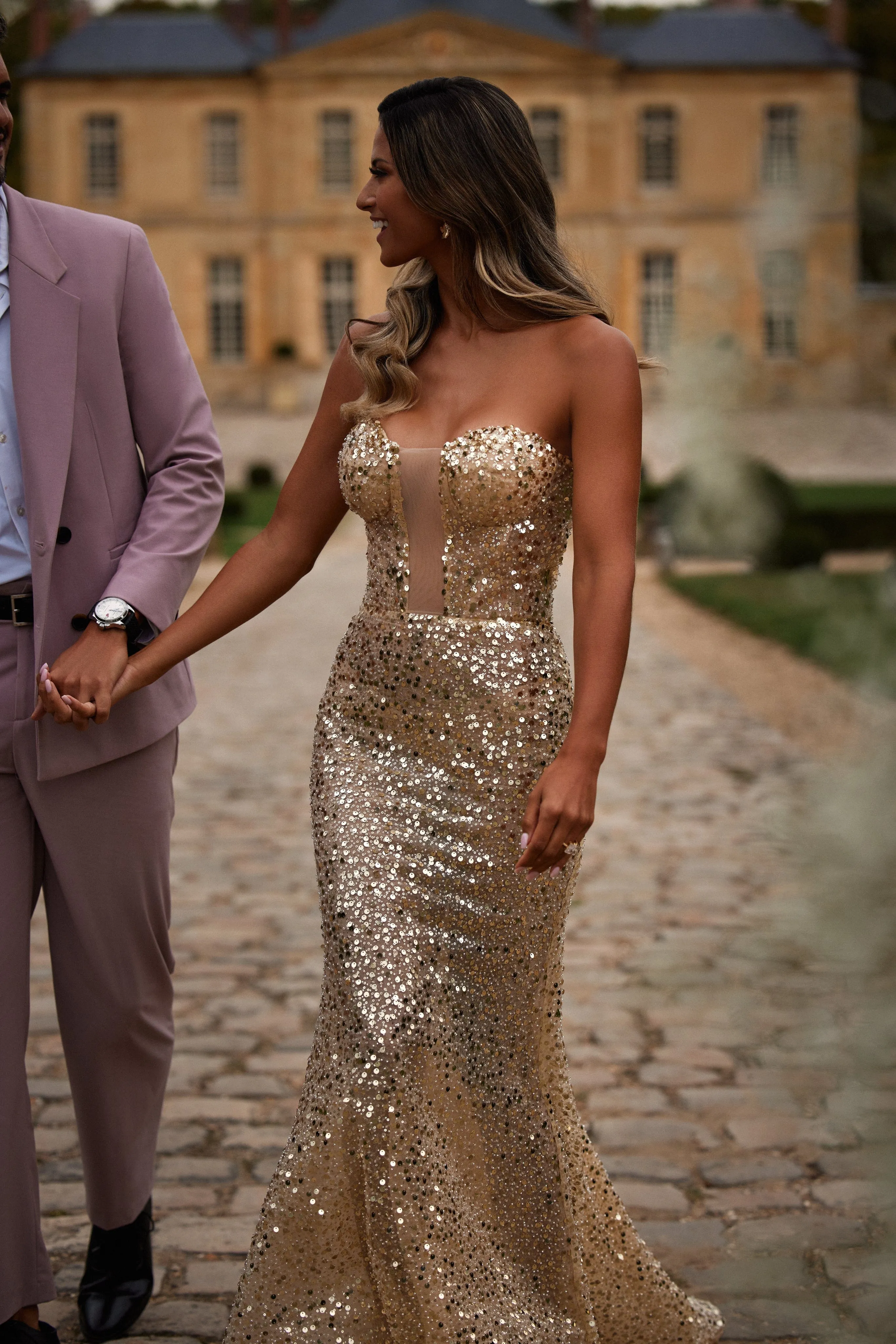 Stunning Gold Sequin Maxi Dress - Showstopper Edition