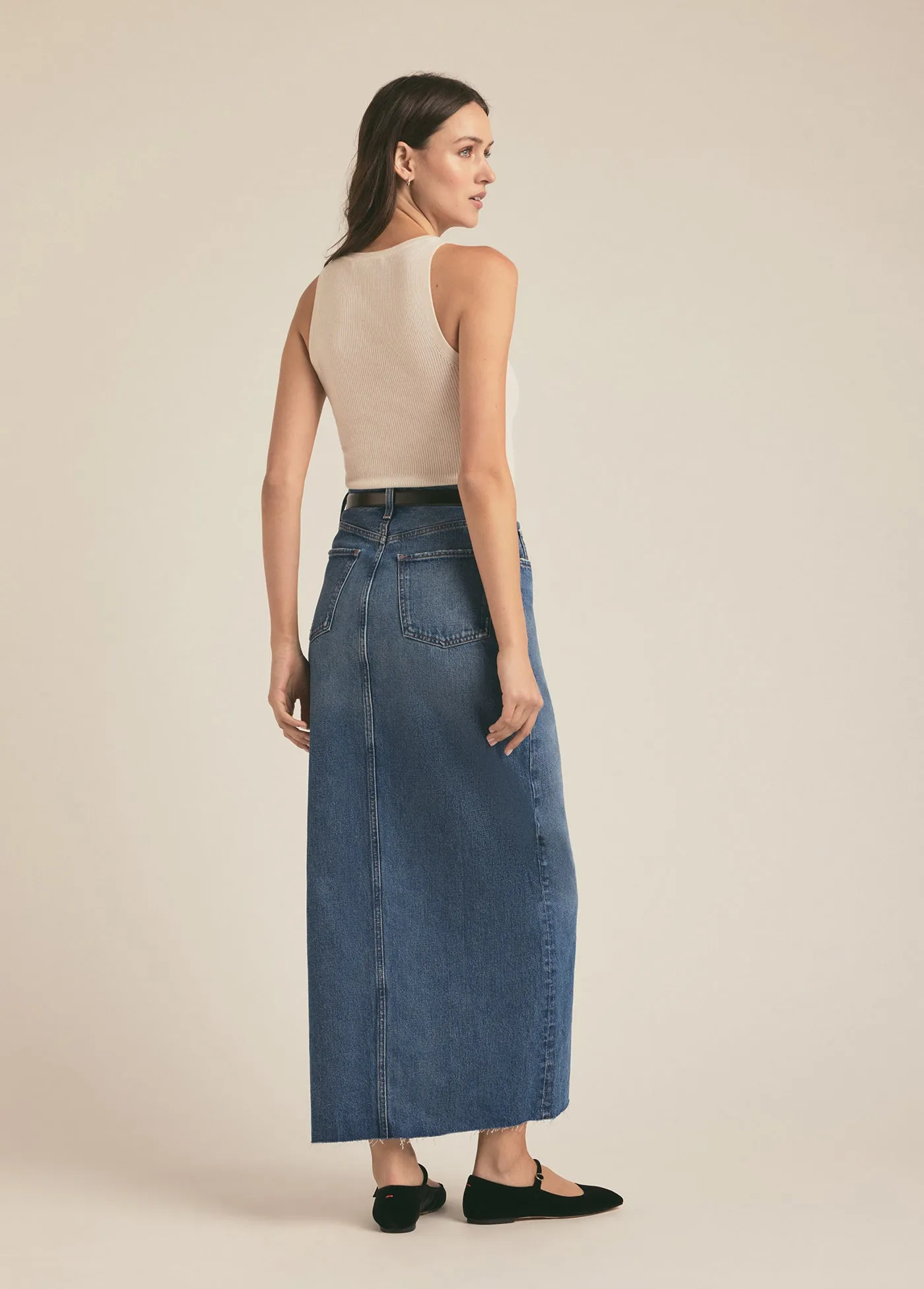 THE SADIE HIGH RISE MAXI A- LINE SKIRT