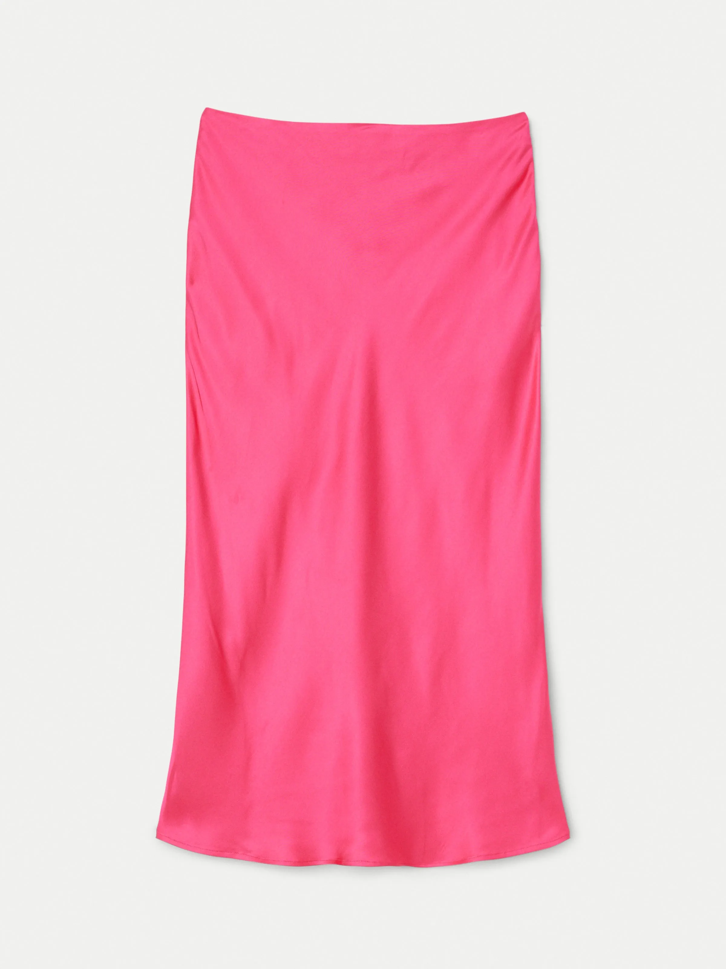 The Satin Maxi Skirt in Fuchsia