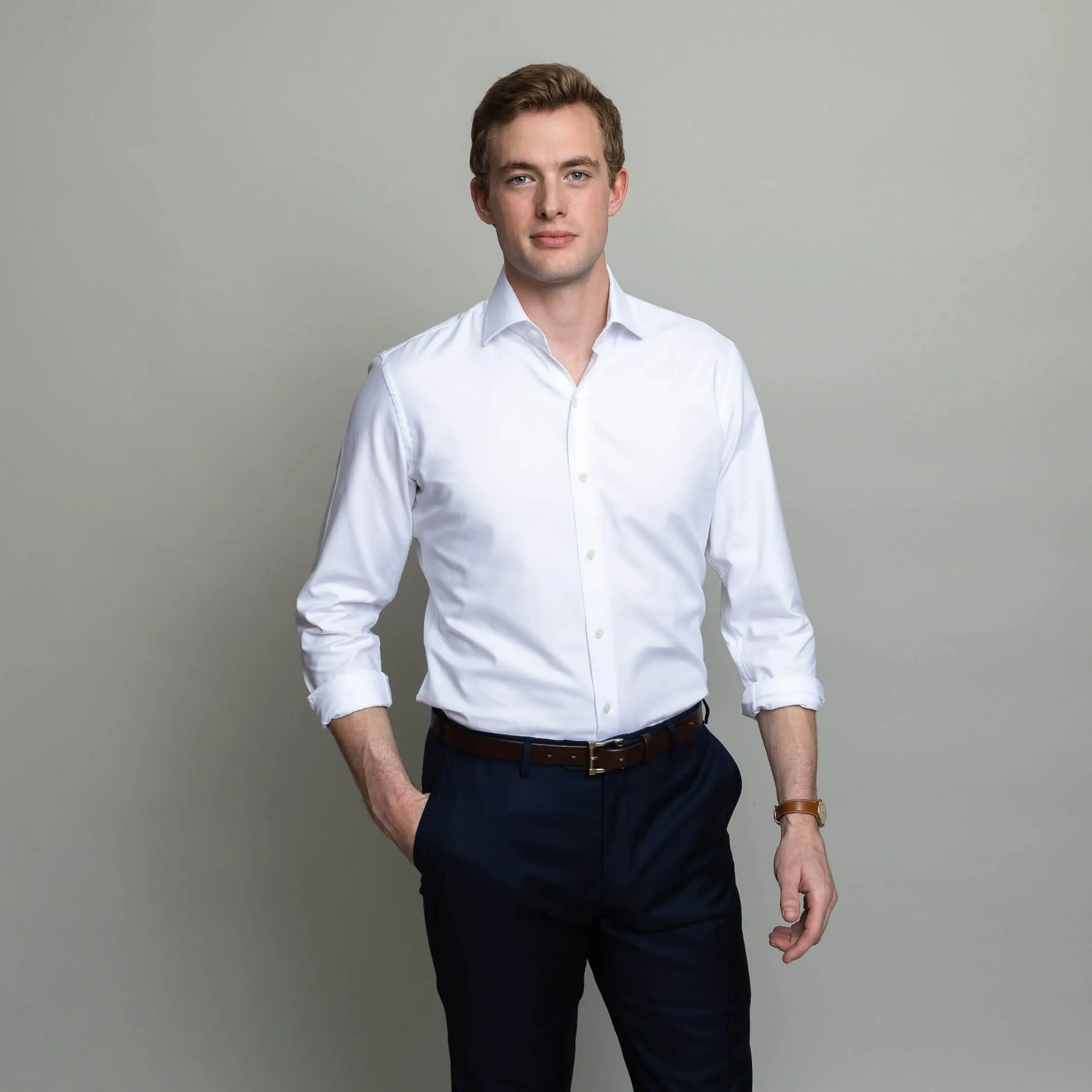 The White Korte Non Iron Oxford Custom Shirt