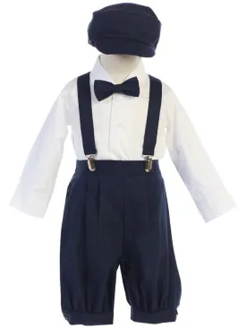 Toddlers Navy Knickers Outfit with Suspenders G827