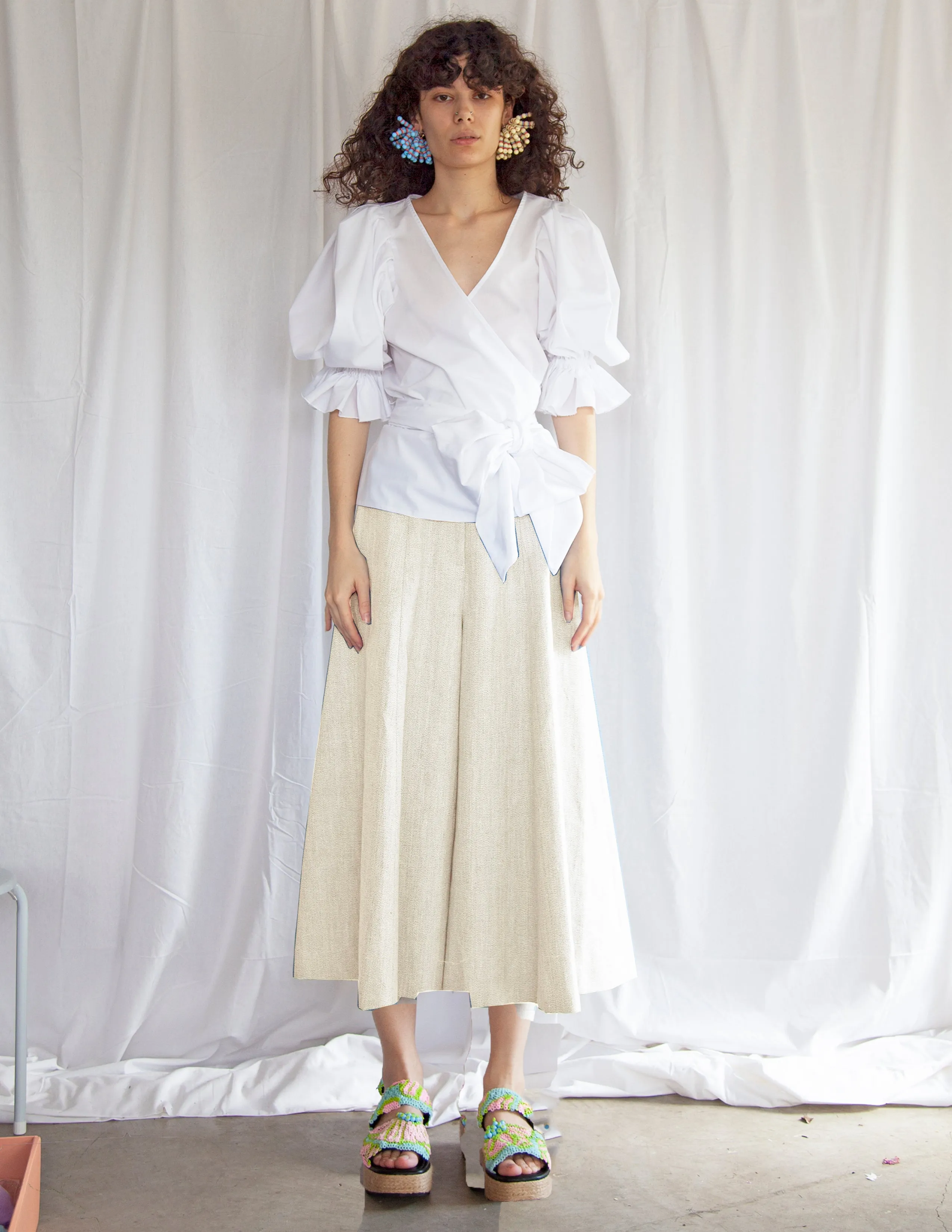 Trapeze Wide Leg Culottes in Denim