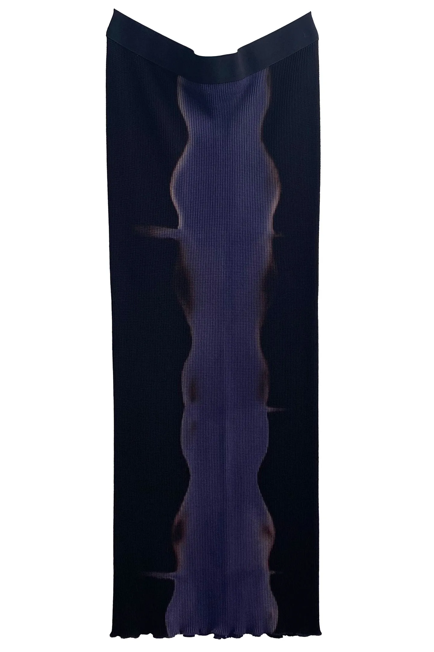 Waffle Stretch Tube Skirt w/ Itajime  Dye - Purple & Black - Small