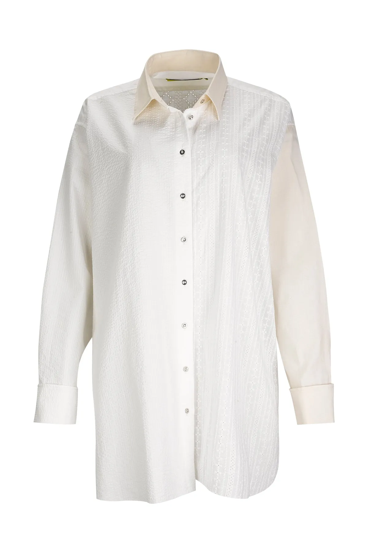 WHITE PATCHWORK XXL SHIRT