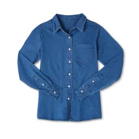 Women's Denim With Pearl Snap Button Down